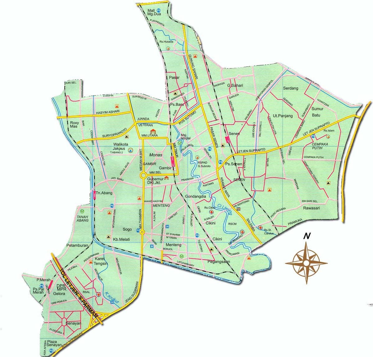 žemėlapis Džakarta pusat