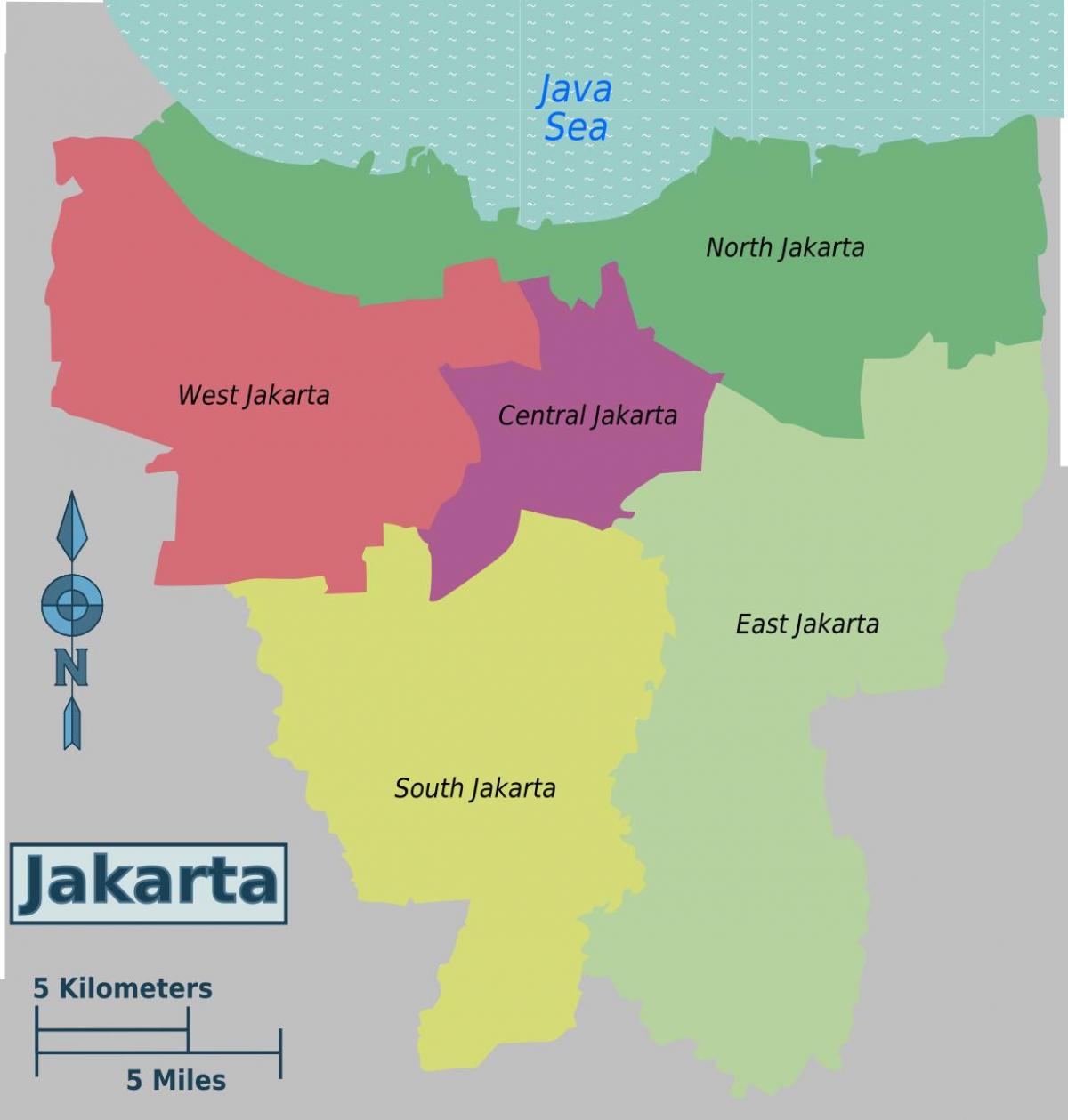 žemėlapis Džakarta rajonų