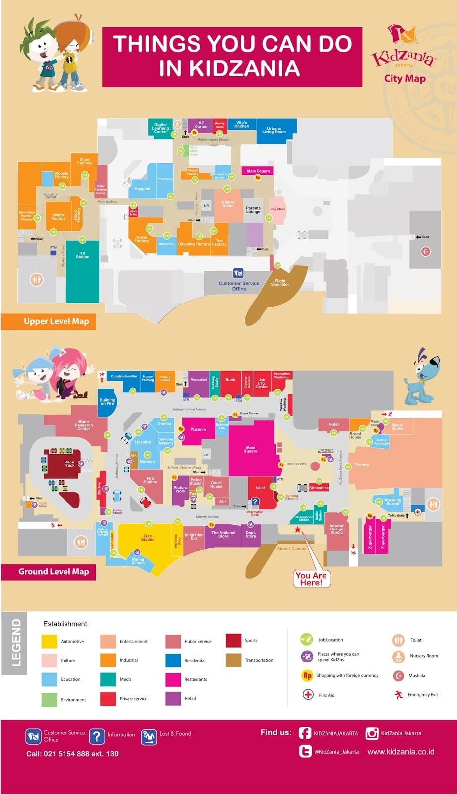žemėlapis kidzania Džakarta