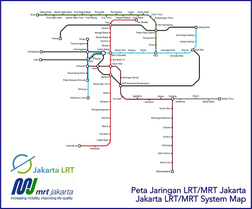 Džakarta lrt žemėlapyje