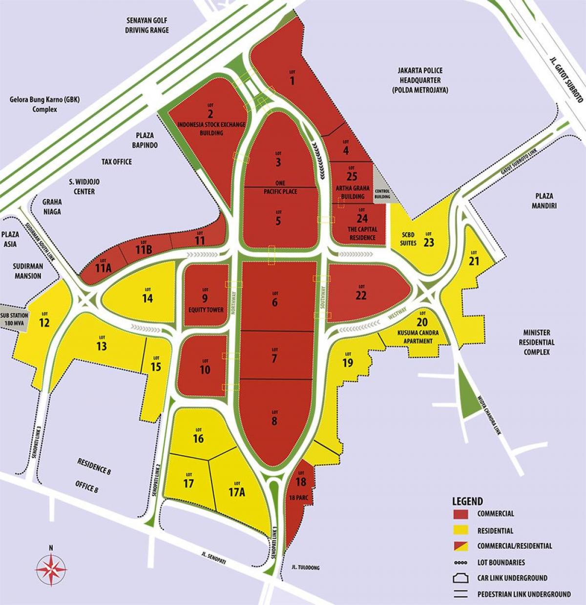 žemėlapis scbd Džakarta