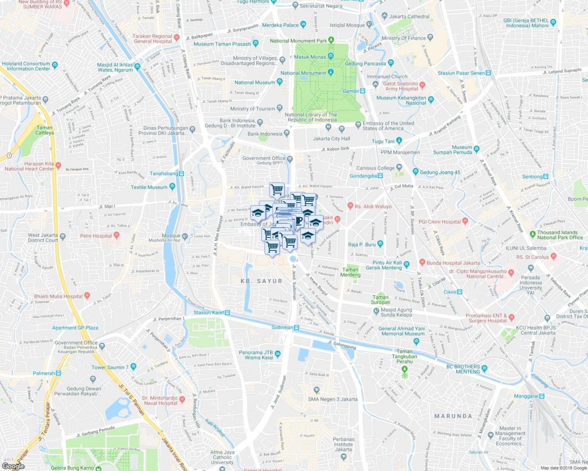 žemėlapis thamrin Džakarta