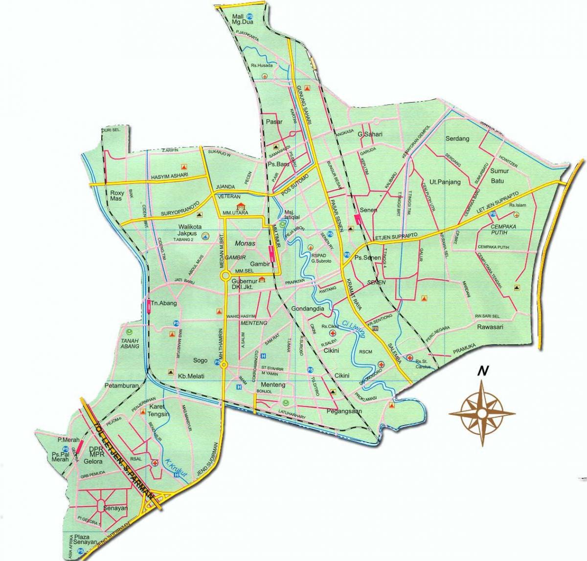 žemėlapis Džakarta pusat