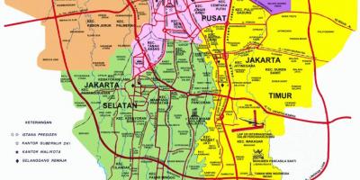 Žemėlapis lankytinų vietų Džakarta