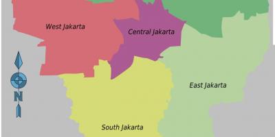 Žemėlapis Džakarta rajonų