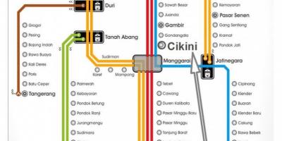 Džakarta geležinkelių žemėlapis